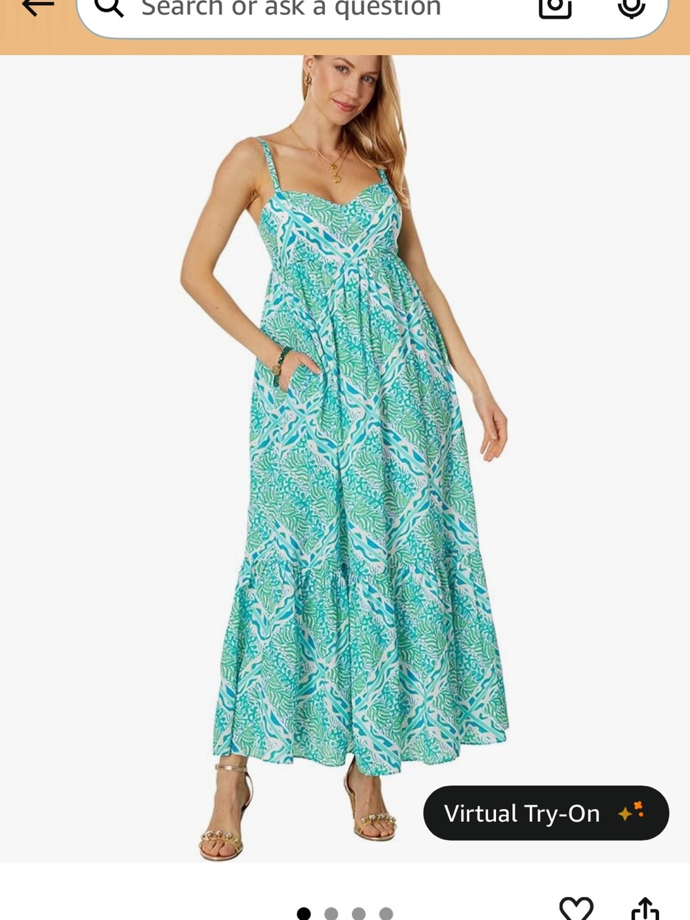 Lilly Pulitzer Blue Green Maxi Dress Size 12 perfect condition smoke pet free - Picture 4 of 4